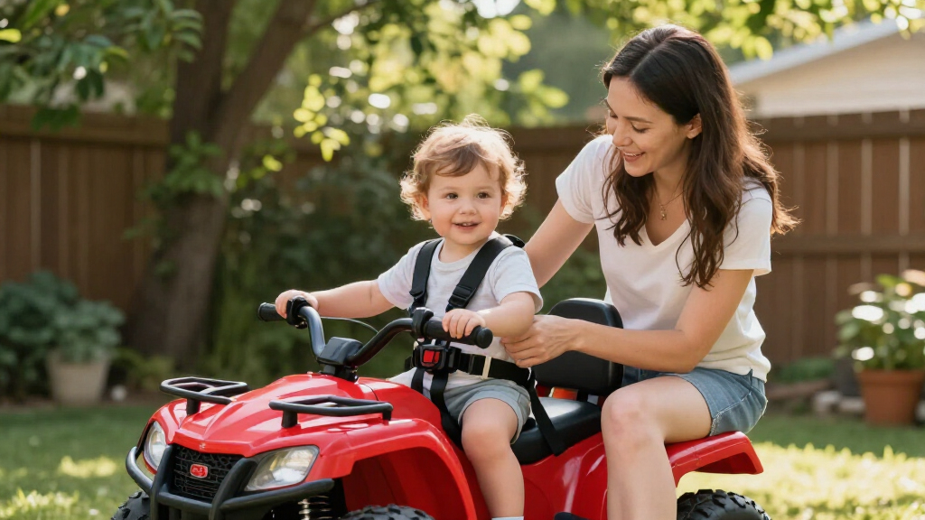 12v ride on atv for toddlers with safety belt