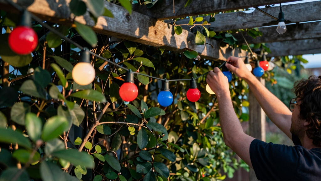 patriotic outdoor string lights