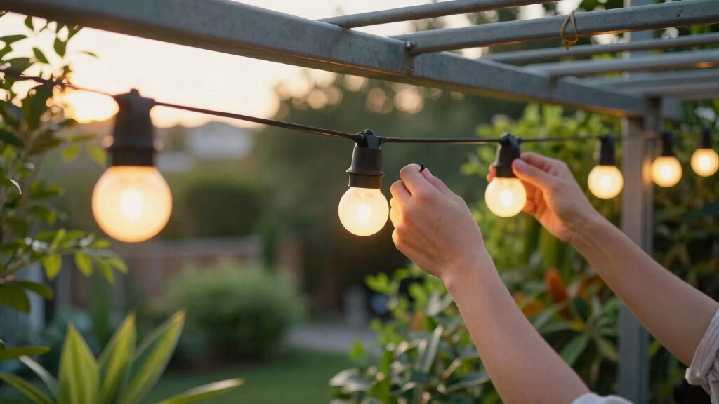 solar-powered outdoor string lights