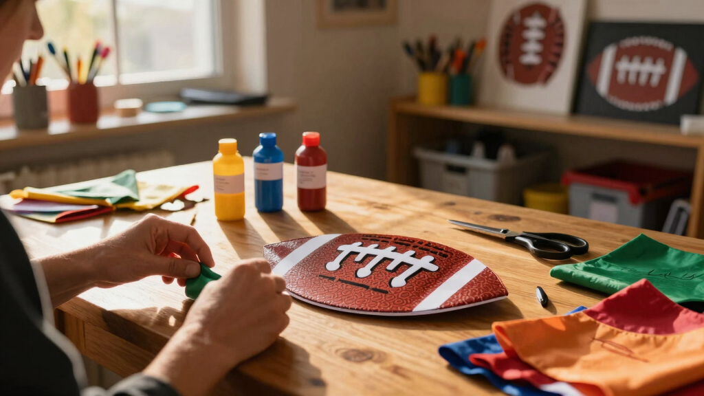 art supplies for football-themed crafts