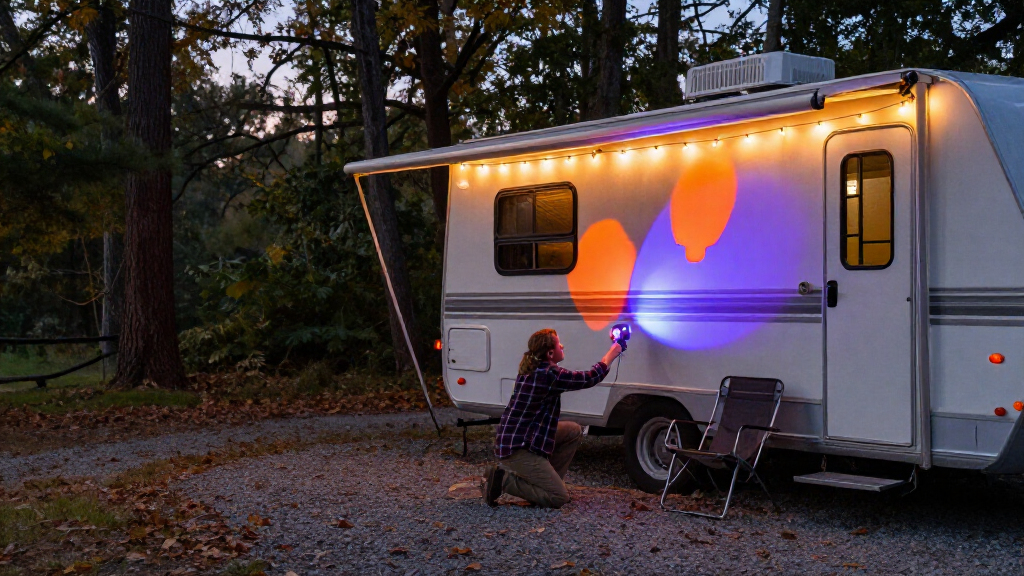 RV Halloween light projectors