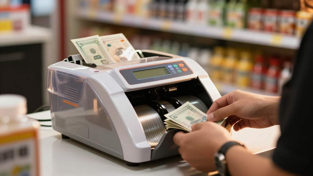 Cash counting machine for franchise store