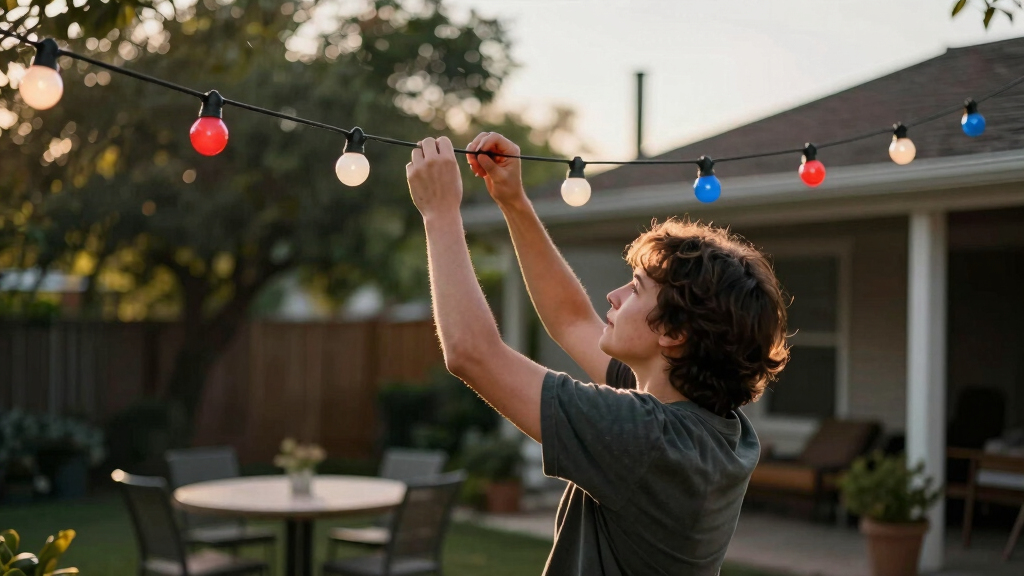 patriotic outdoor string lights