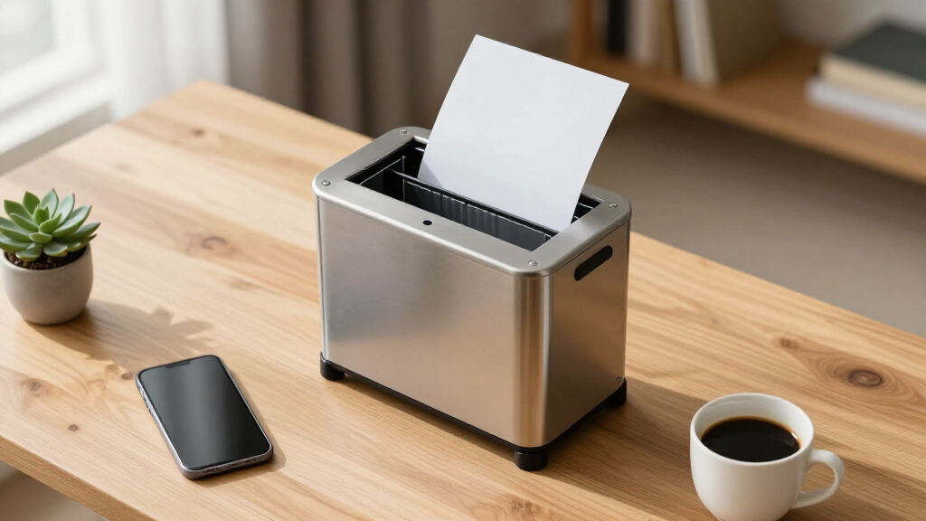 shredder with pull out bin and casters