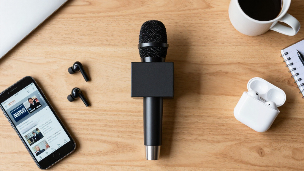 news anchor microphones