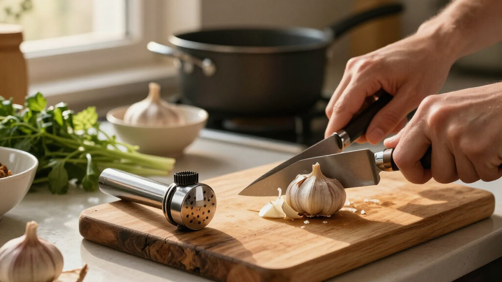 garlic press stainless steel heavy duty