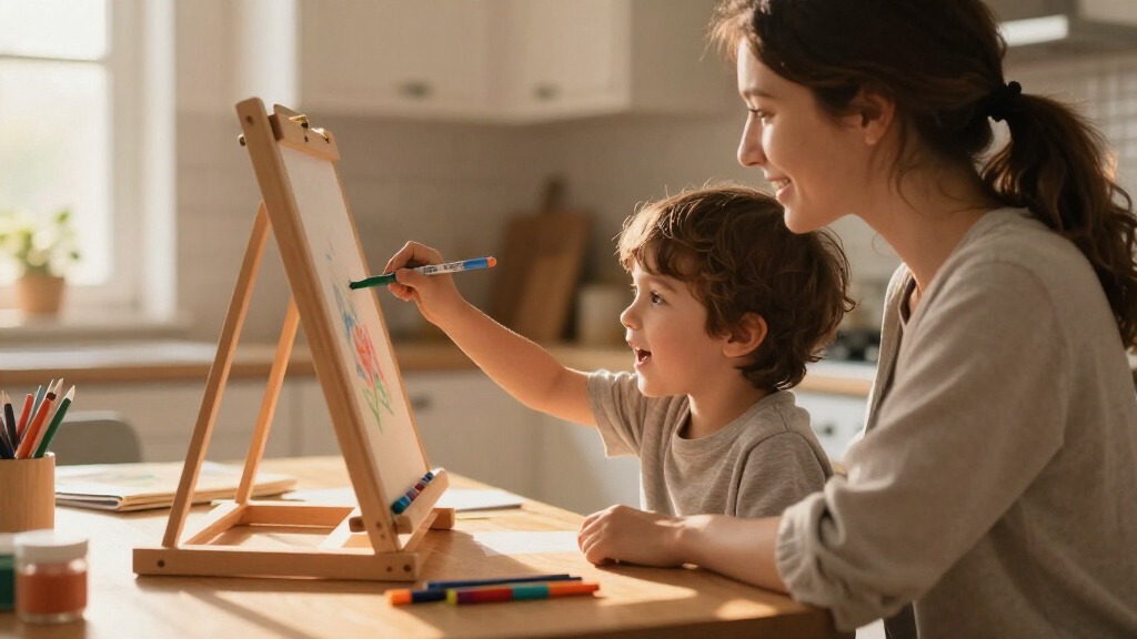 best kids art easel with storage