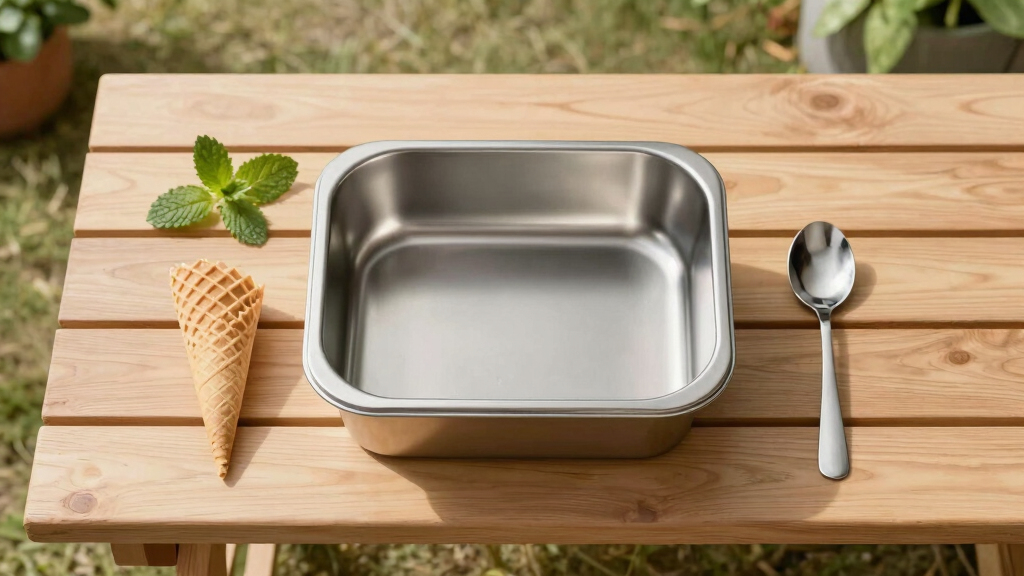 stainless steel ice cream container