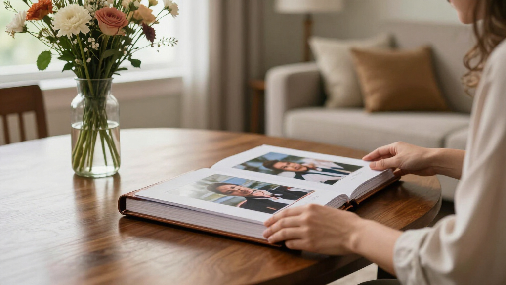 premium photo albums for memorial tables