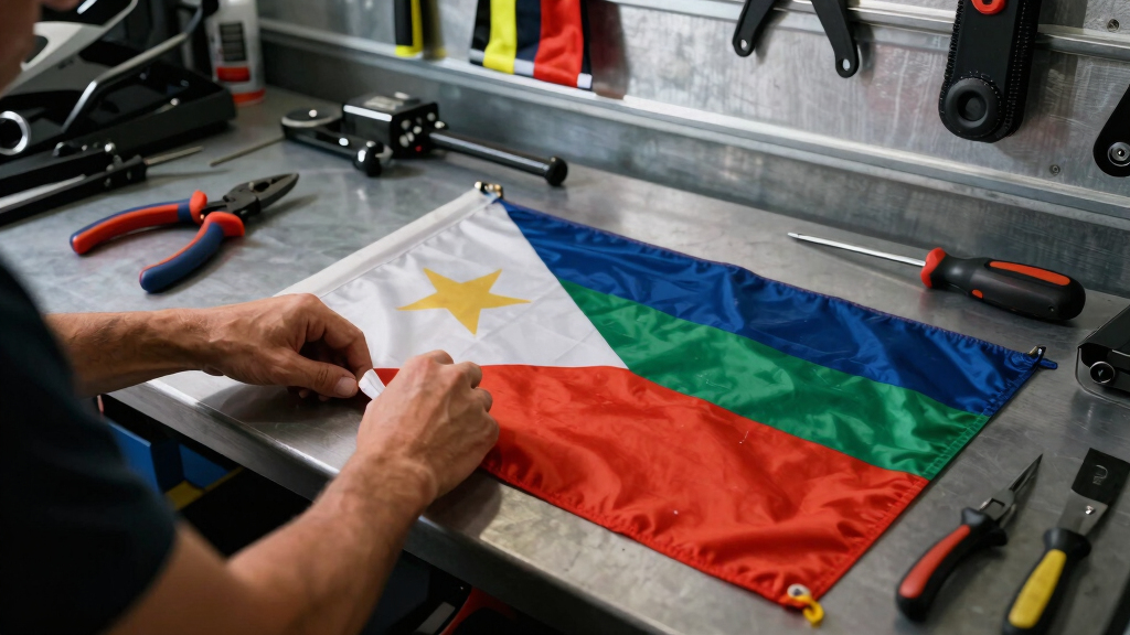 motorcycle patriotic flags