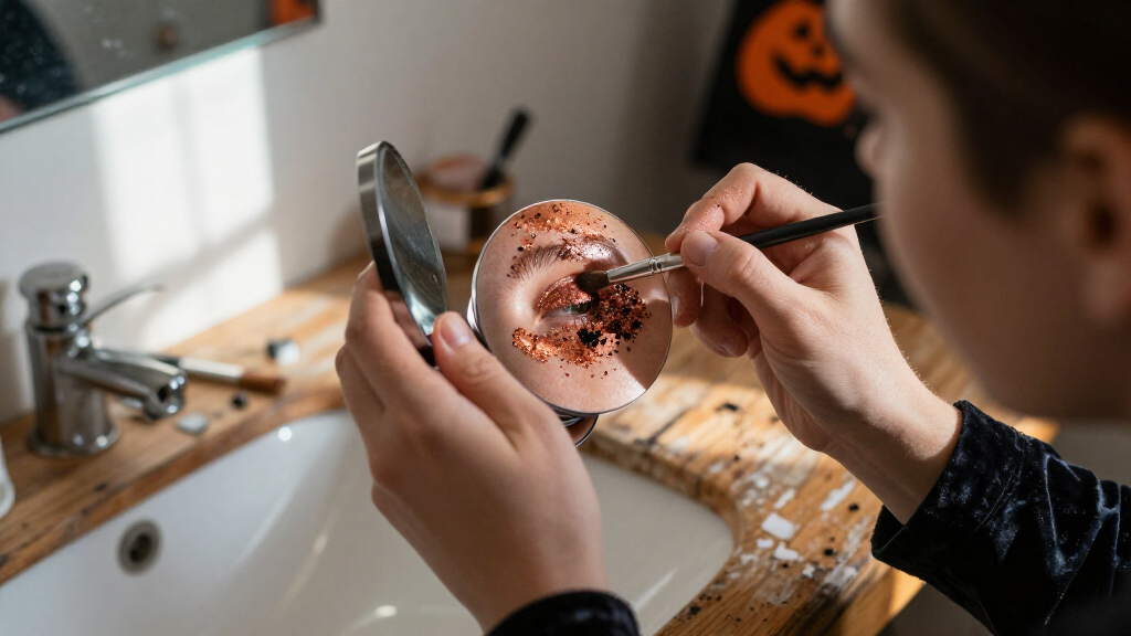 Halloween face glitter makeup