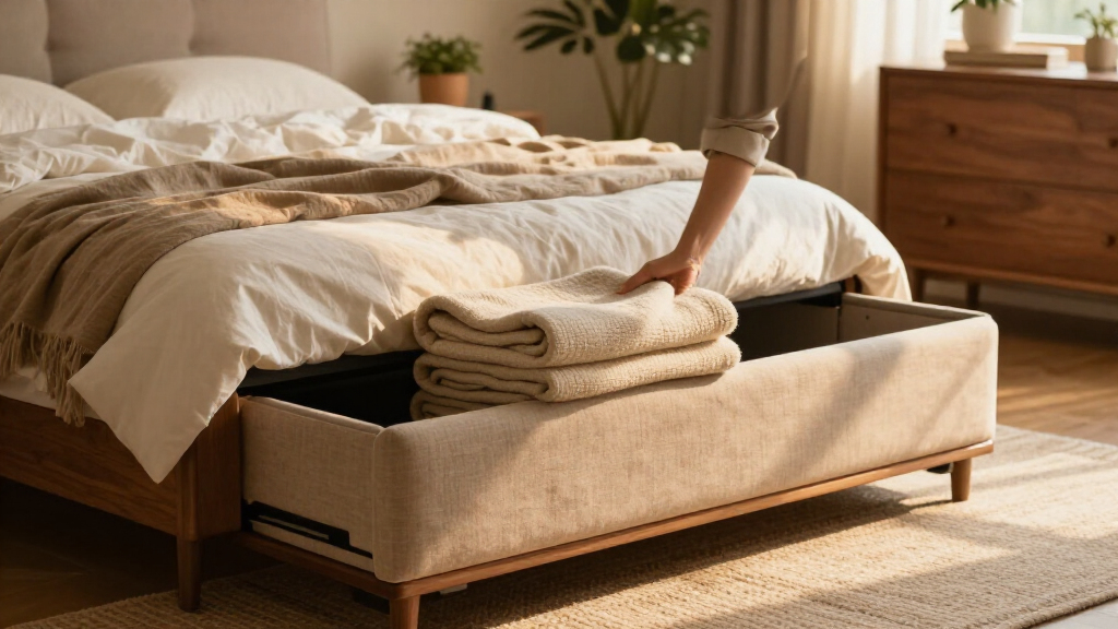 upholstered storage beds