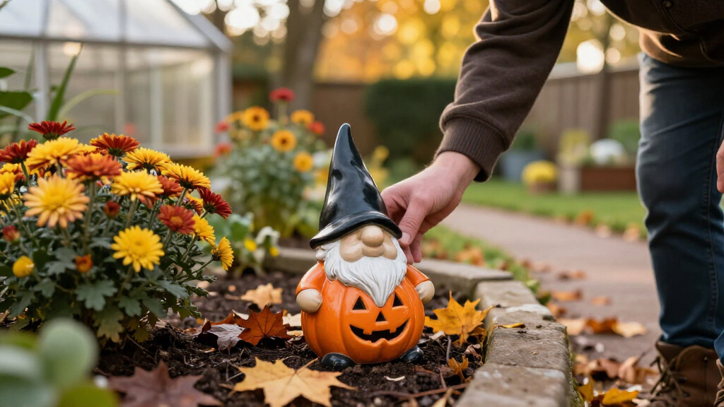 Halloween garden gnome decorations