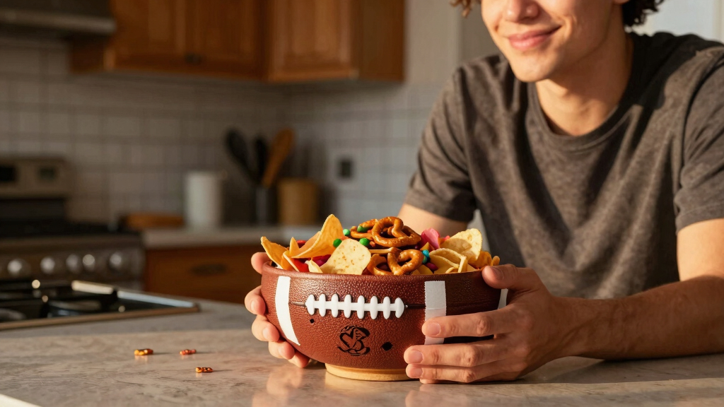 football-themed snack bowls
