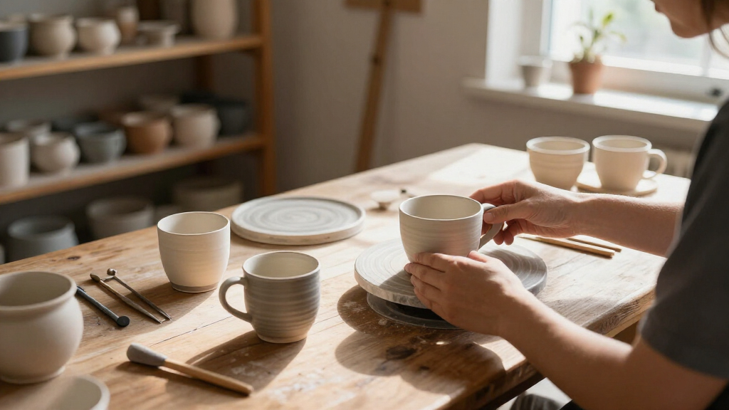 best pottery setup for selling handmade mugs