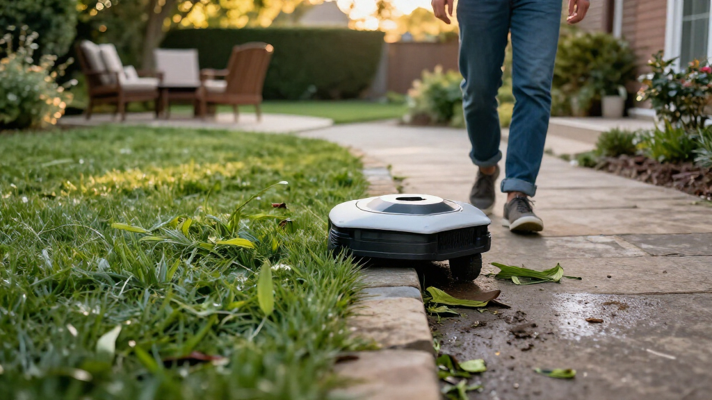 robotic lawn mower with edge trimming mode