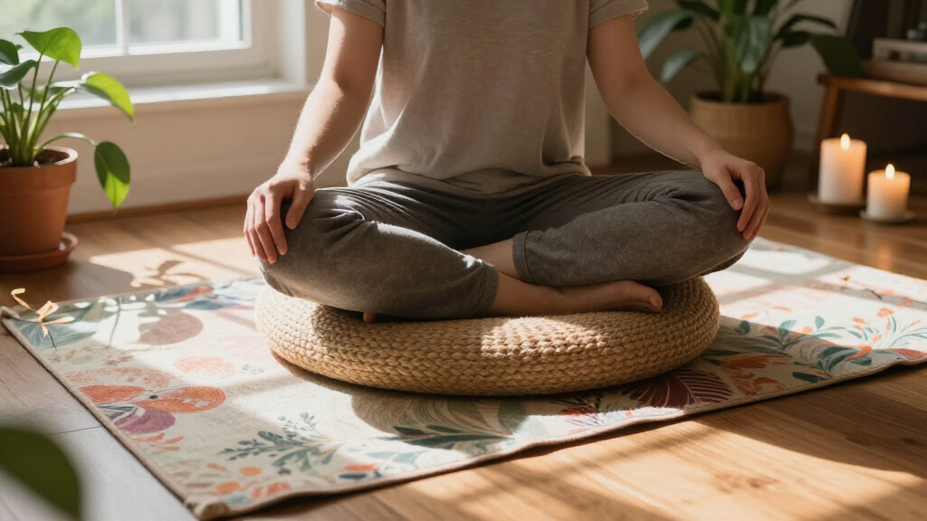 meditation cushions and mats