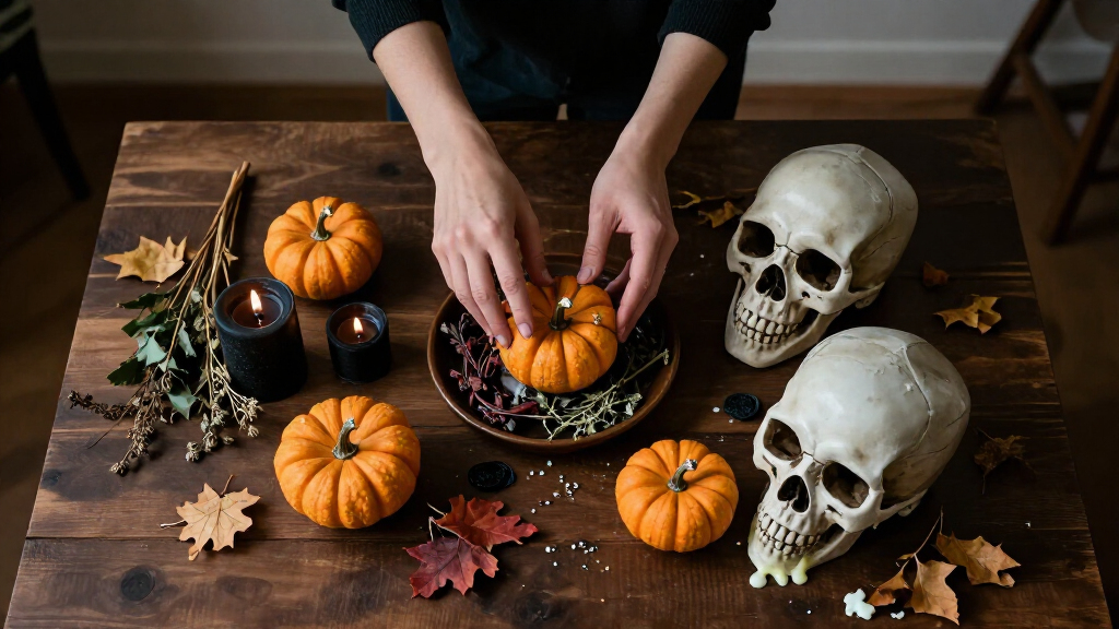 spooky altar decor