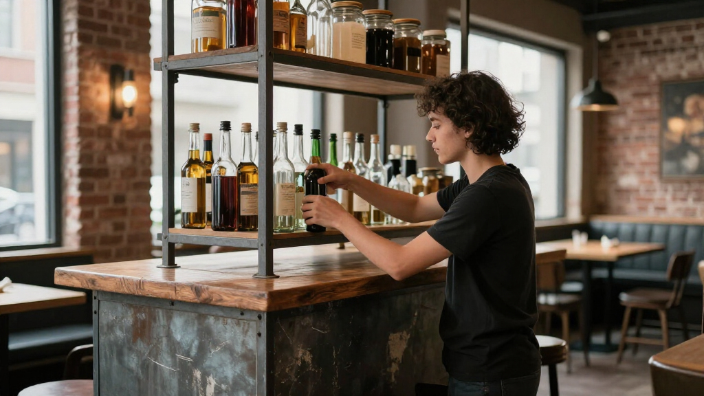 bar shelving system industrial