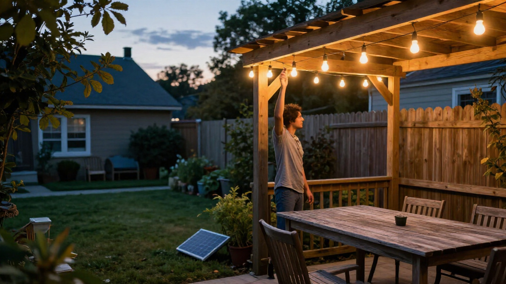 solar powered outdoor string lights