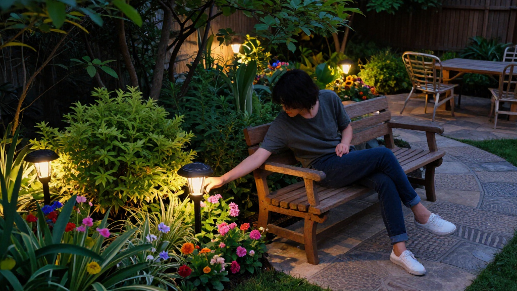 solar-powered garden lights