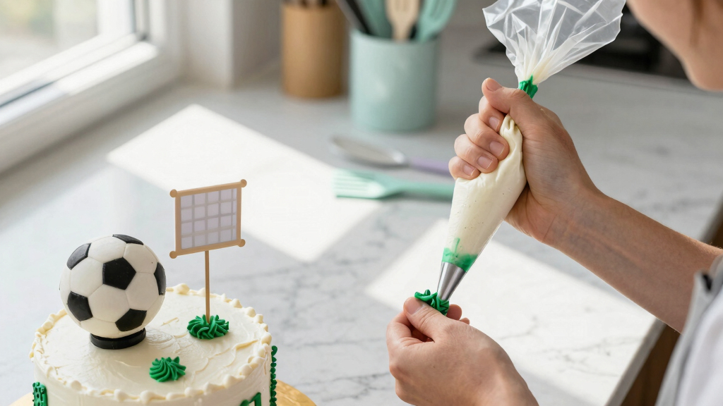 soccer-themed cake decorating supplies