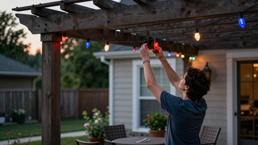 patriotic outdoor string lights