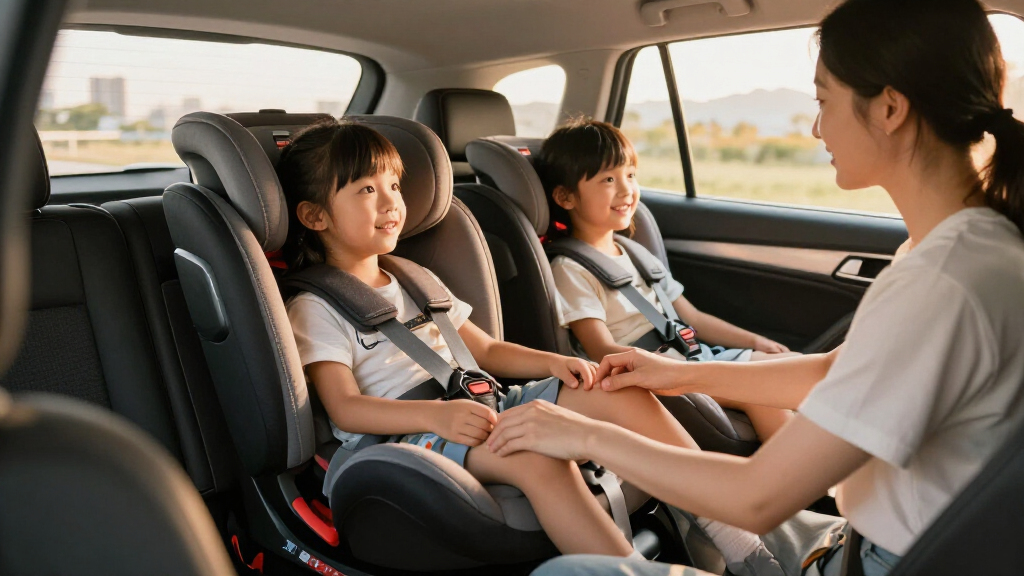 rotating car seat for three across