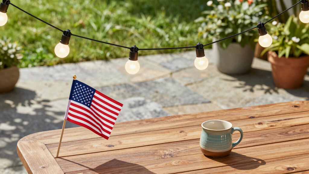 patriotic outdoor string lights