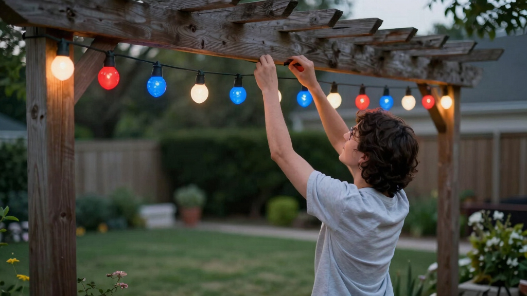 patriotic outdoor string lights