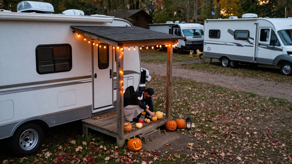 Halloween RV campsite decorations