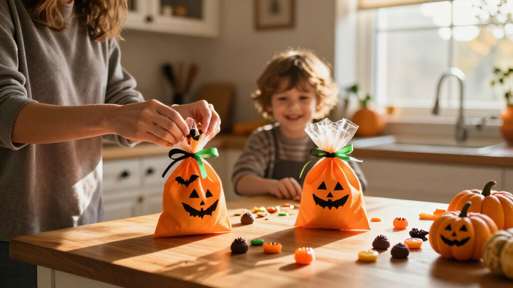 Halloween themed treat bags