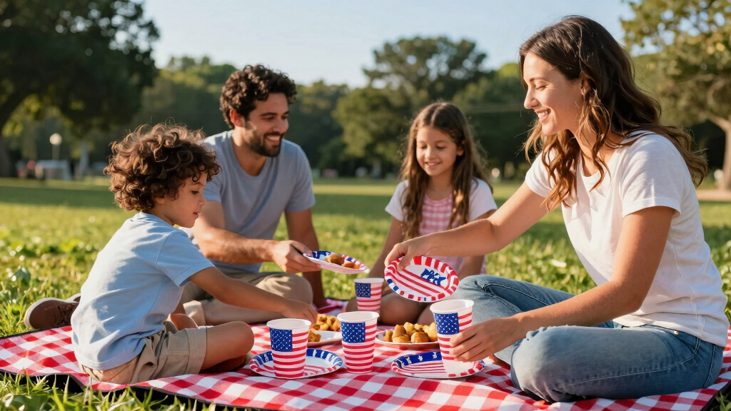 patriotic outdoor family picnic supplies