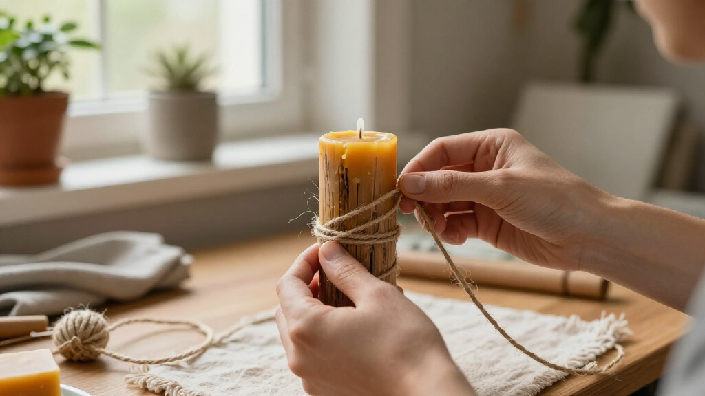 hemp wicks coated in beeswax