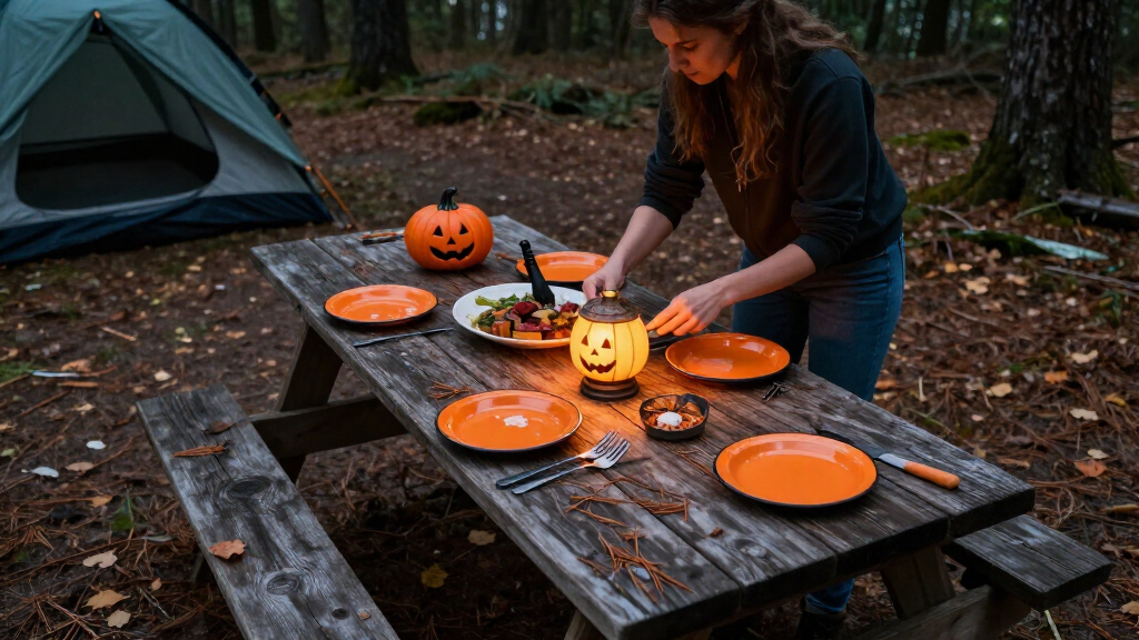 Halloween camping tableware