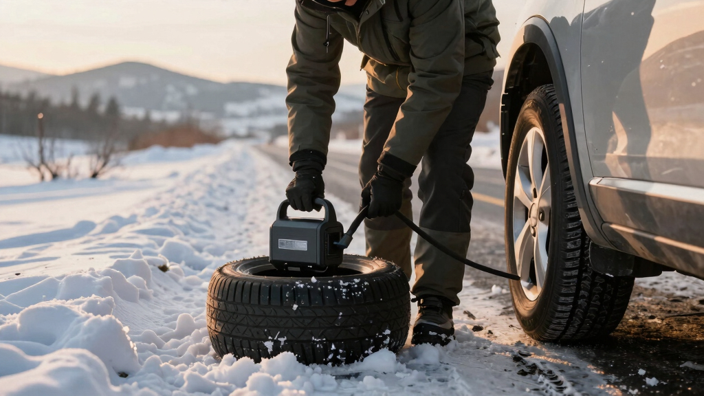 best tire inflator for extreme weather on winter road trips