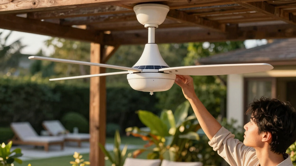 solar-powered outdoor ceiling fans