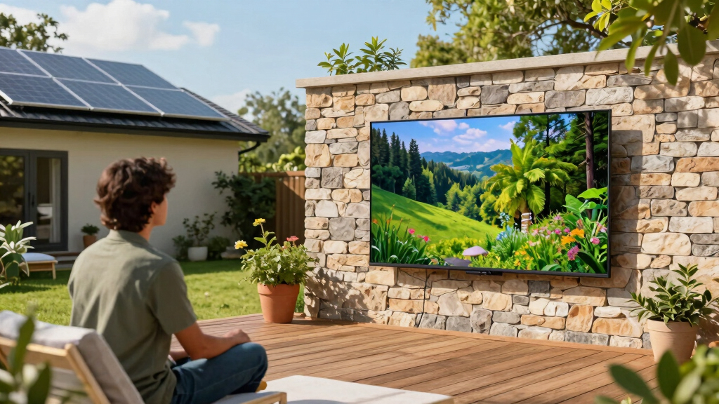 solar-powered outdoor TVs