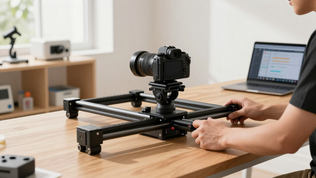 professional motorized camera slider for product documentation