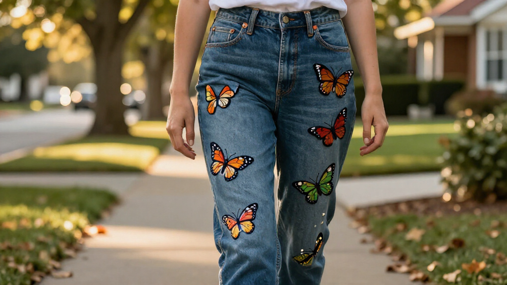 best embroidered butterfly jeans