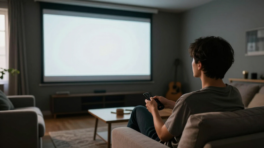 white projector screen for dark room