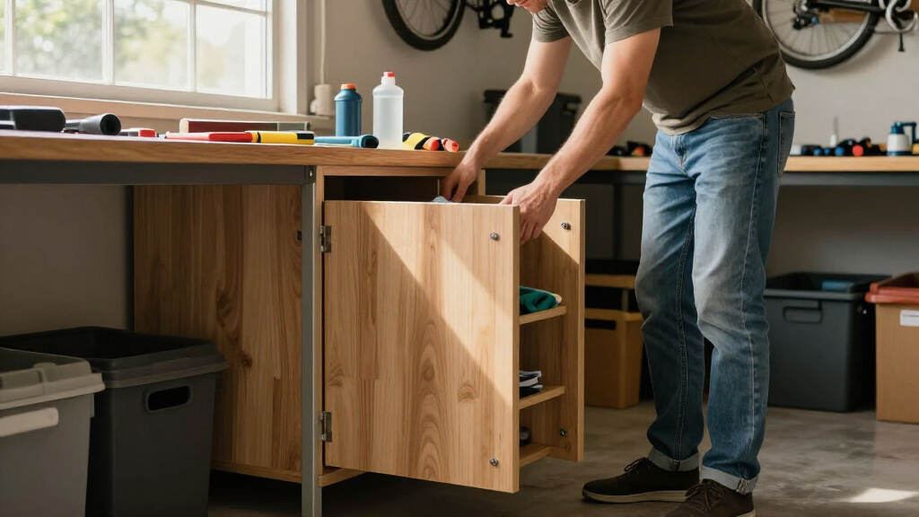 garage cabinet set under