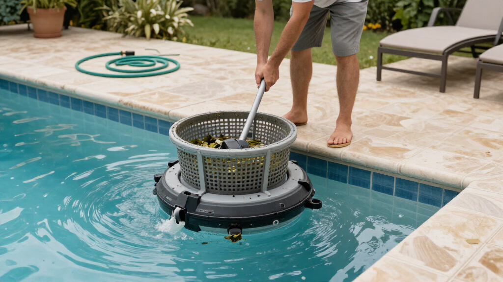 robotic pool cleaner with large debris basket