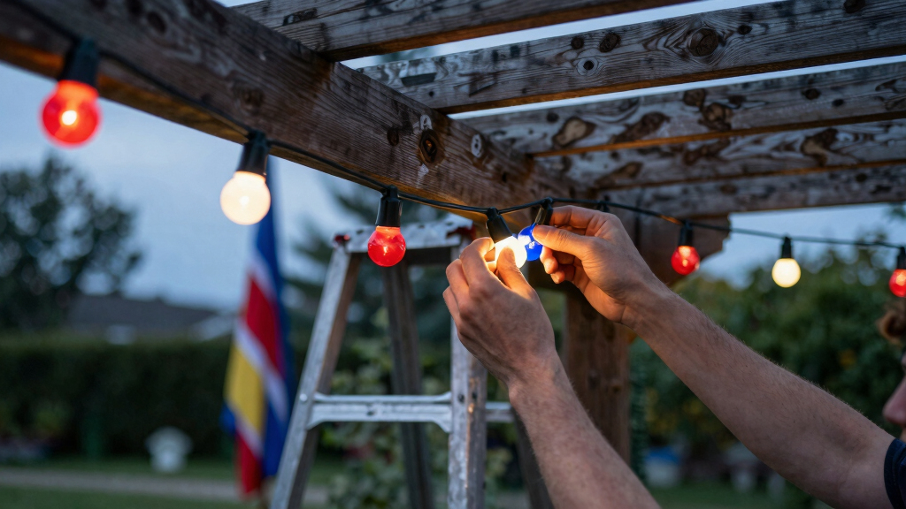 patriotic outdoor string lights