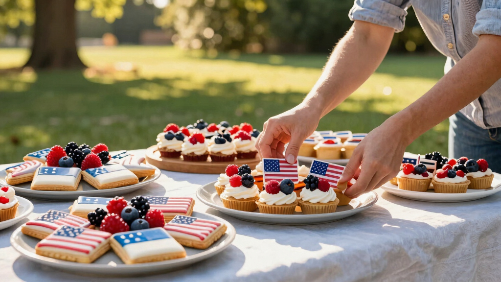 patriotic 4th of July serving platters