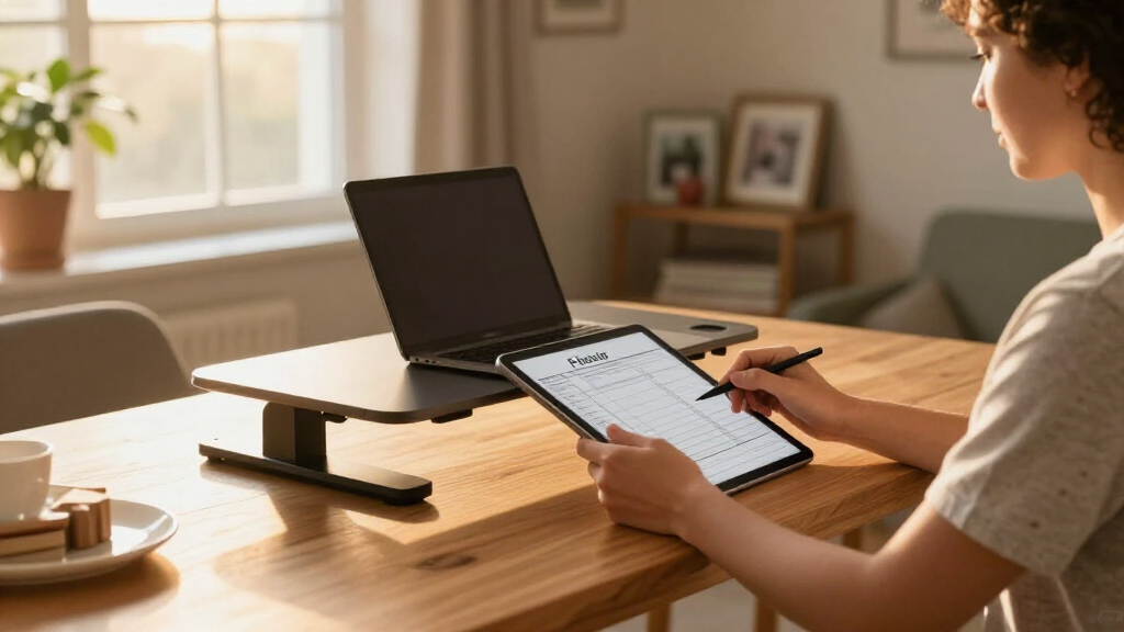 electric standing desk for caregiver charting home
