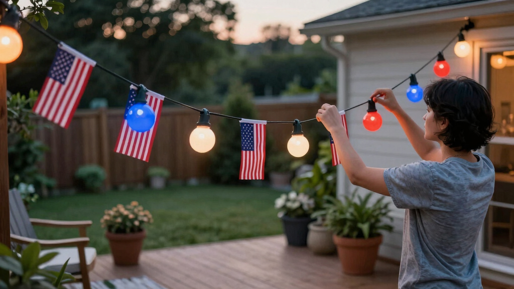 patriotic outdoor string lights