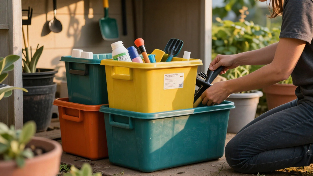 garden organization storage bins