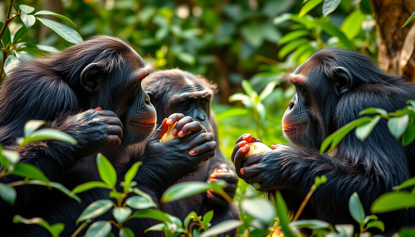 Examples of Cooperative Behaviors Among Chimpanzees