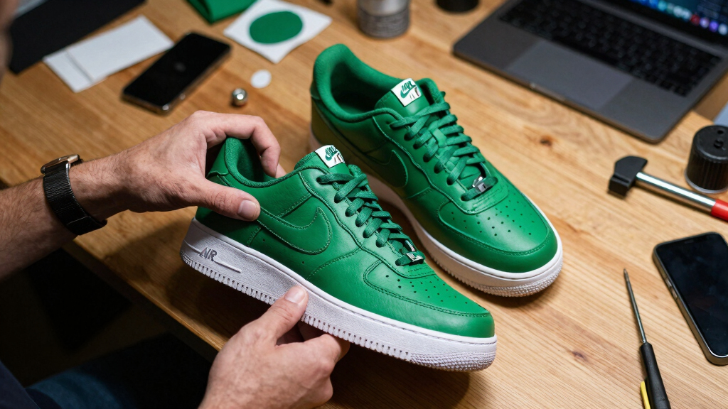 best green Nike Air Force 1 sneakers